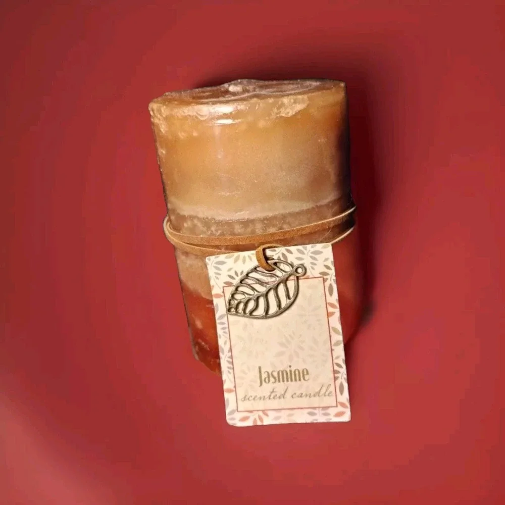 Jasmine Pillar Log Candle Global Product Resrcs 4 X 2.9